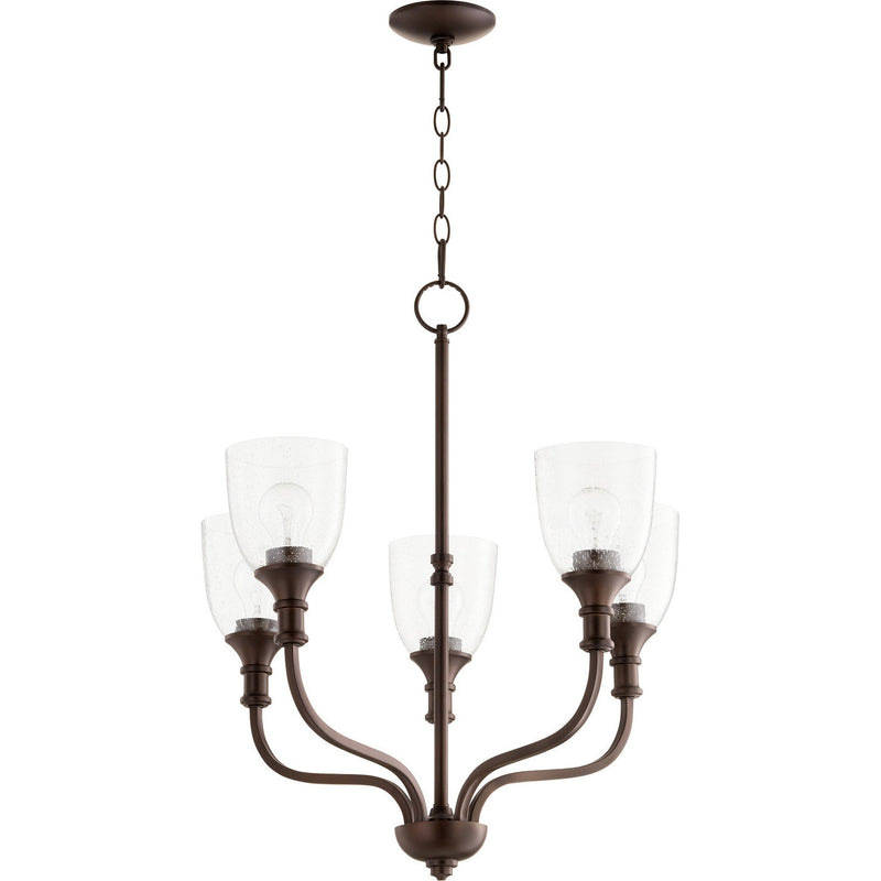 Quorum - 6811-5-186 - Five Light Chandelier - Richmond - Oiled Bronze w/ Clear/Seeded