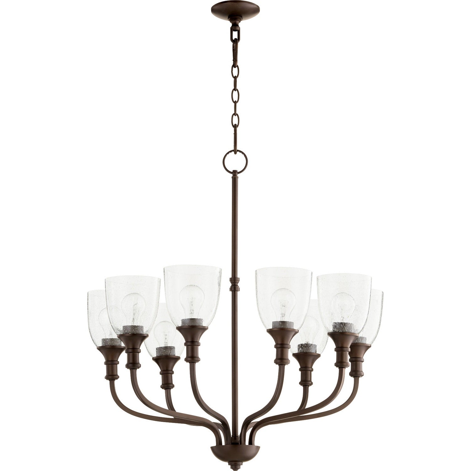 Quorum - 6811-8-186 - Eight Light Chandelier - Richmond - Oiled Bronze w/ Clear/Seeded