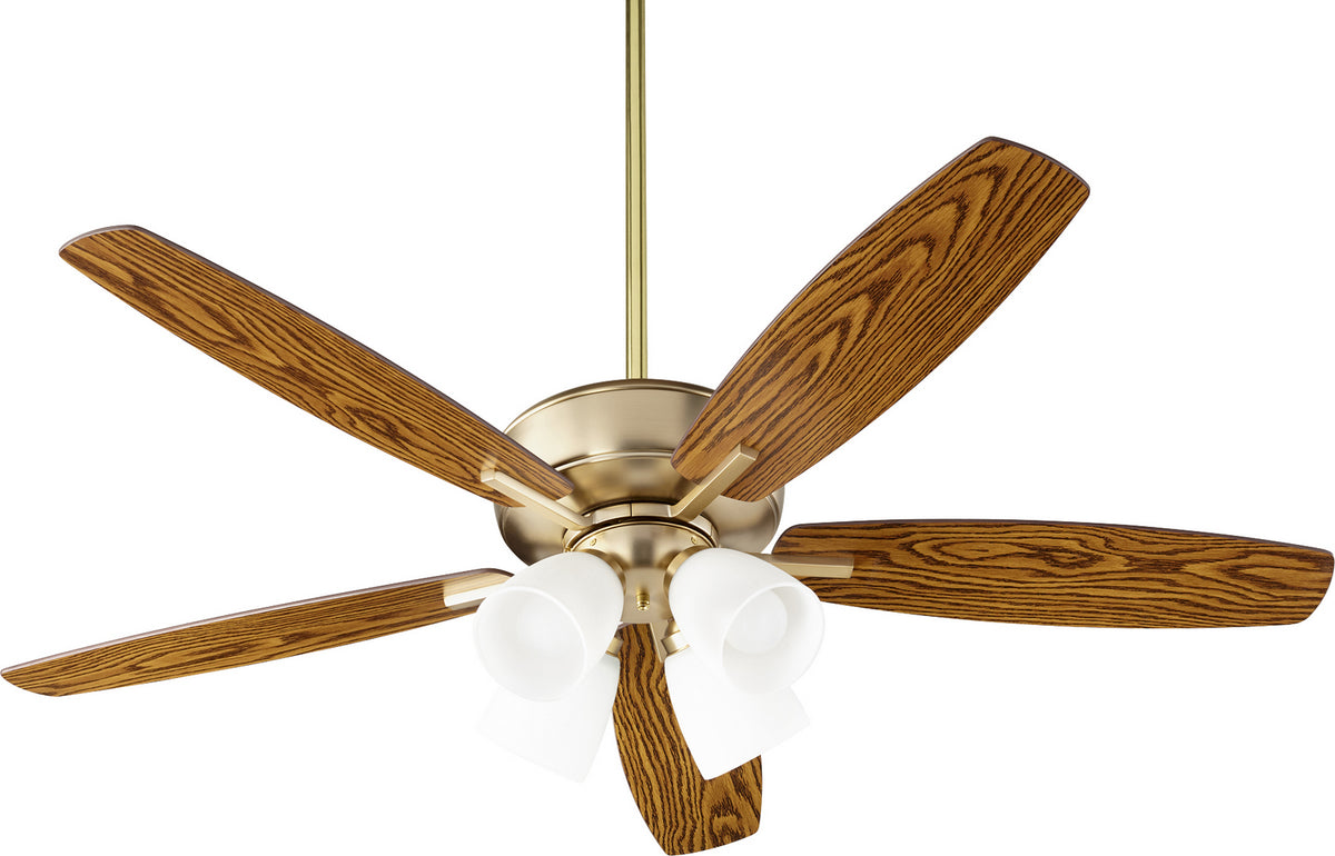 Quorum - 70525-480 - 52" Ceiling Fan - Breeze - Aged Brass