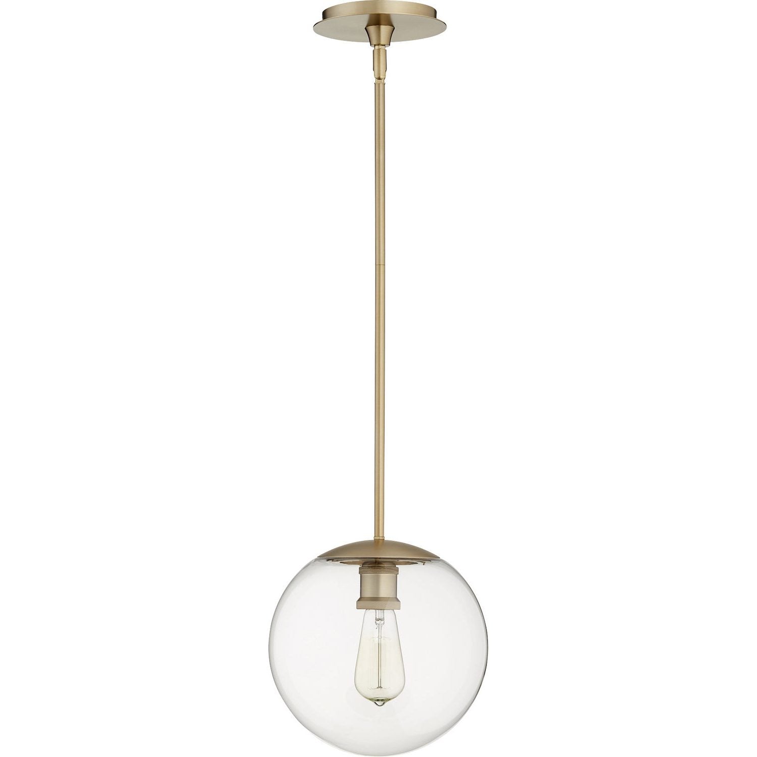 Quorum - 80-10-80 - One Light Pendant - Globe Pendants - Aged Brass