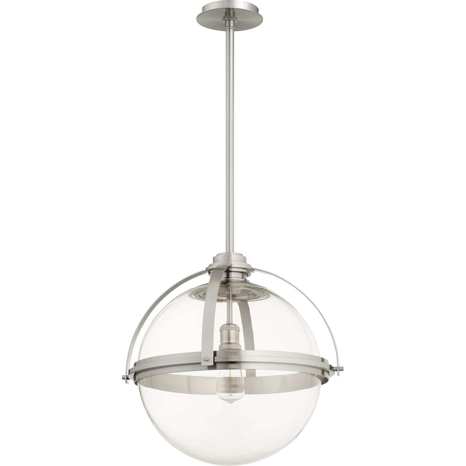 Quorum - 88-20-65 - One Light Pendant - Meridian Globe Pendants - Satin Nickel