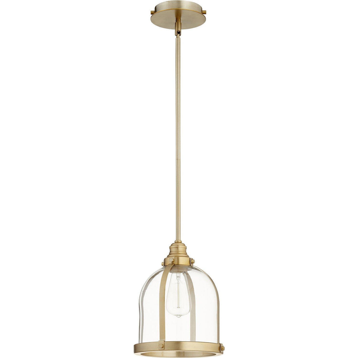 Quorum - 886-80 - One Light Pendant - Banded Lighting Series - Aged Brass