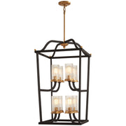 Minka-Lavery - 4518-100 - Eight Light Pendant - Posh Horizon - Sand Coal W/Gold Leaf