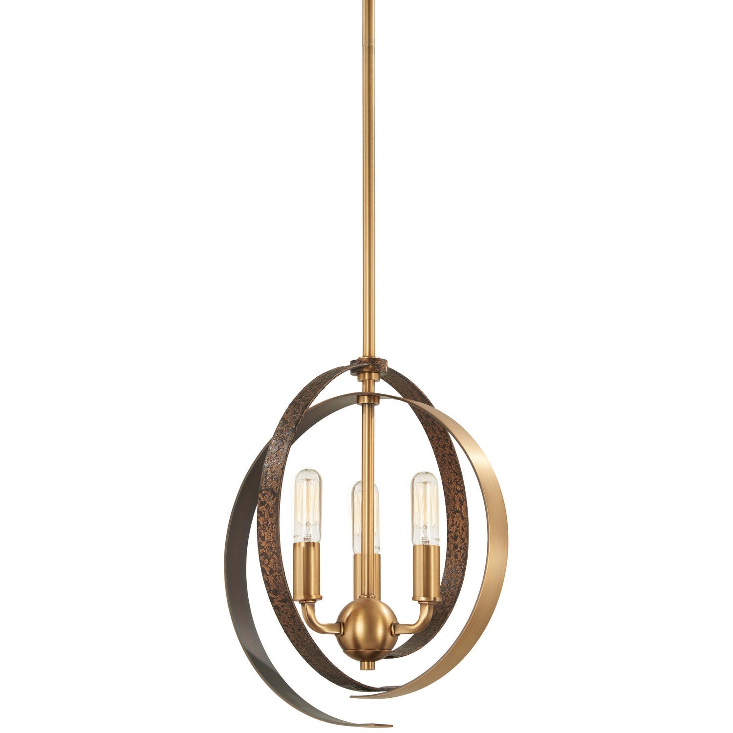 Minka-Lavery - 4622-099 - Three Light Pendant (Convertible To Semi-Flush) - Criterium - Aged Brass W/Textured Iron