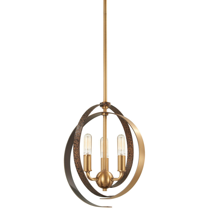 Minka-Lavery - 4622-099 - Three Light Pendant (Convertible To Semi-Flush) - Criterium - Aged Brass W/Textured Iron