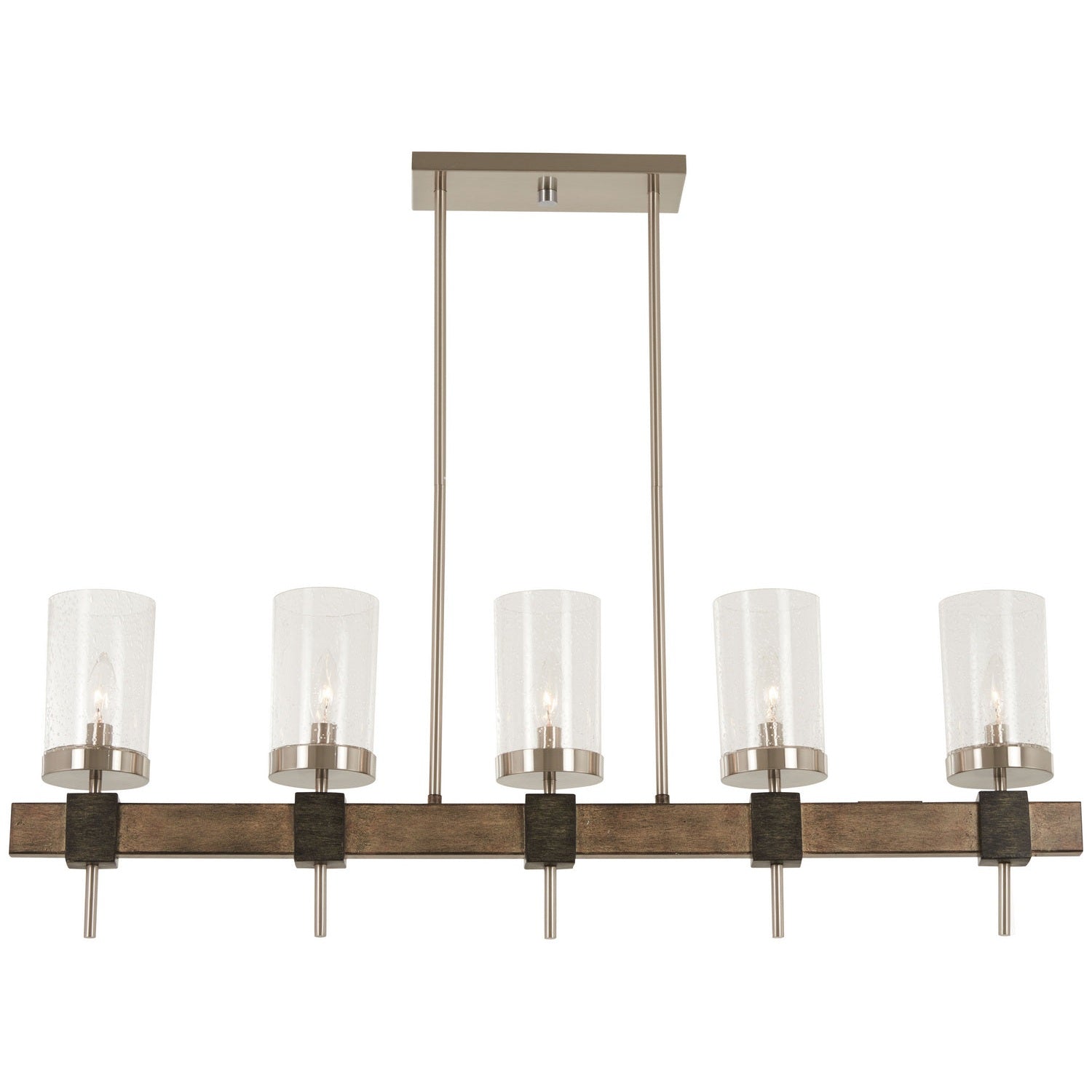 Minka-Lavery - 4635-106 - Five Light Island Pendant - Bridlewood - Stone Grey W/Brushed Nickel