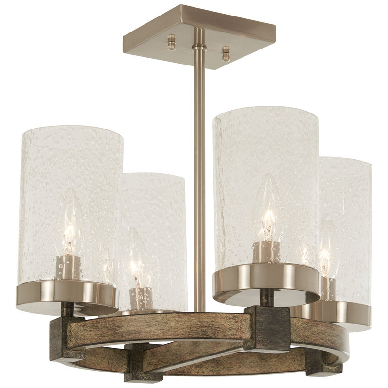 Minka-Lavery - 4637-106 - Four Light Semi Flush Mount - Bridlewood - Stone Grey W/Brushed Nickel