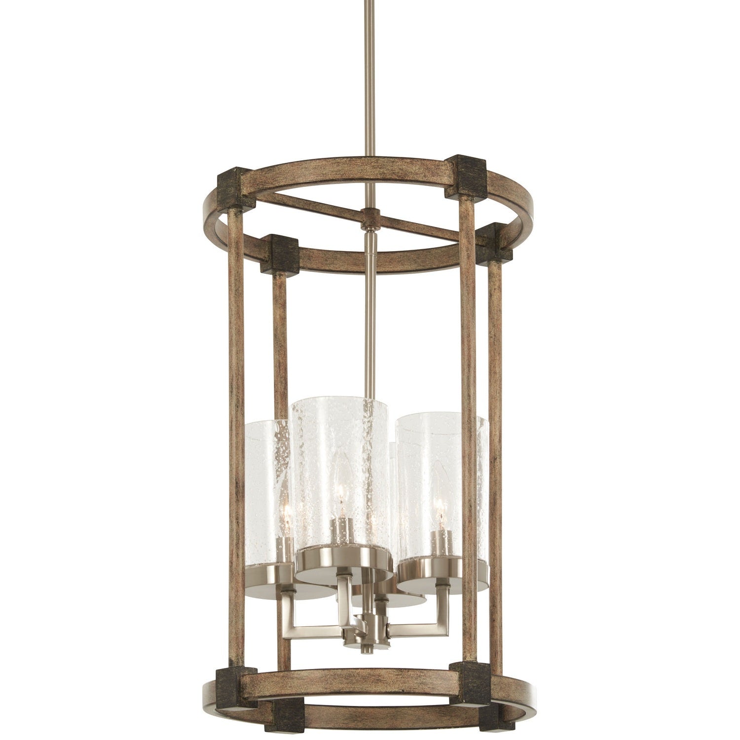 Minka-Lavery - 4640-106 - Four Light Foyer Pendant - Bridlewood - Stone Grey W/Brushed Nickel