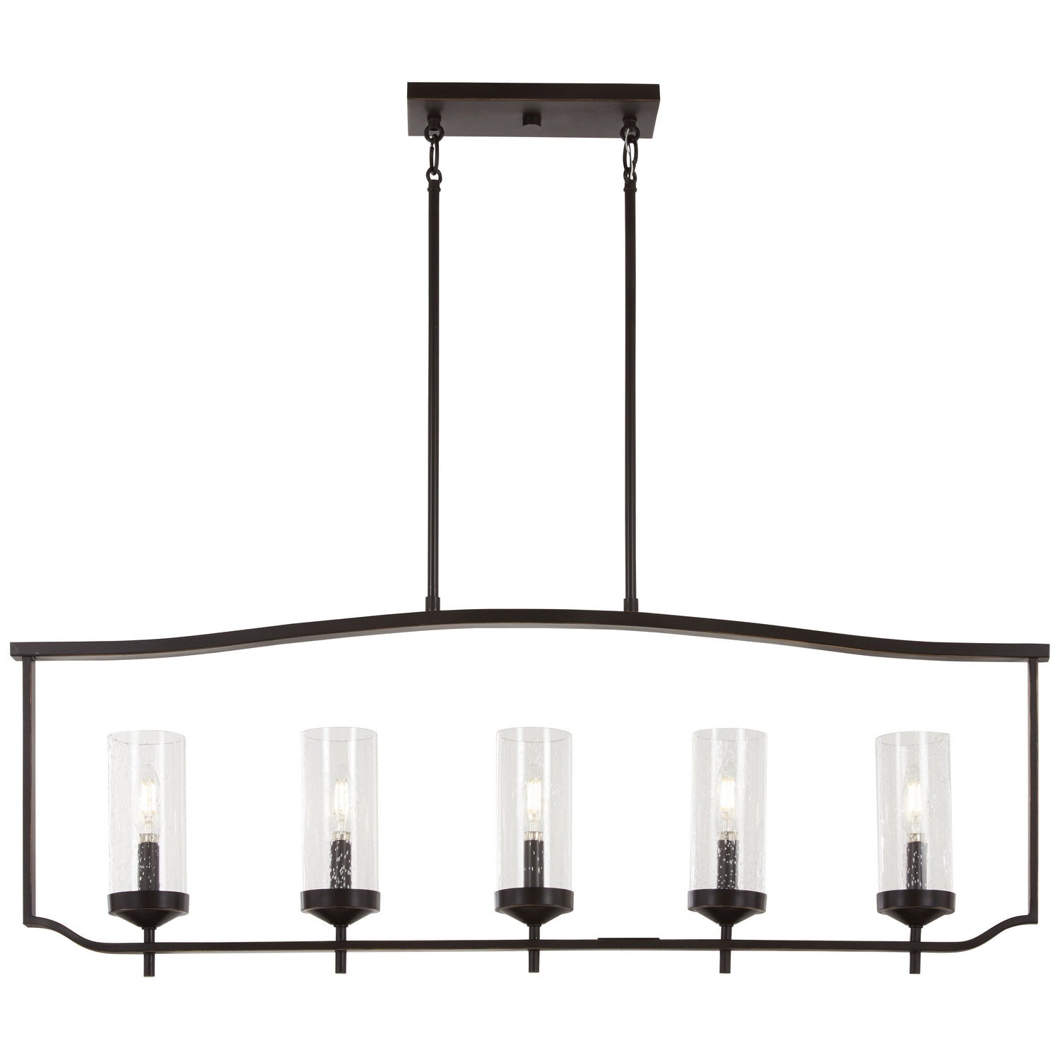 Minka-Lavery - 4645-579 - Five Light Island Pendant - Elyton - Downton Bronze With Gold Highl