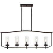 Minka-Lavery - 4645-579 - Five Light Island Pendant - Elyton - Downton Bronze With Gold Highl