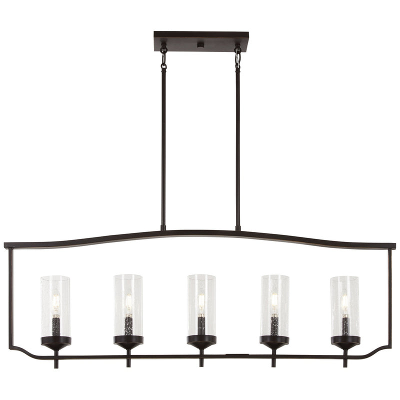 Minka-Lavery - 4645-579 - Five Light Island Pendant - Elyton - Downton Bronze With Gold Highl