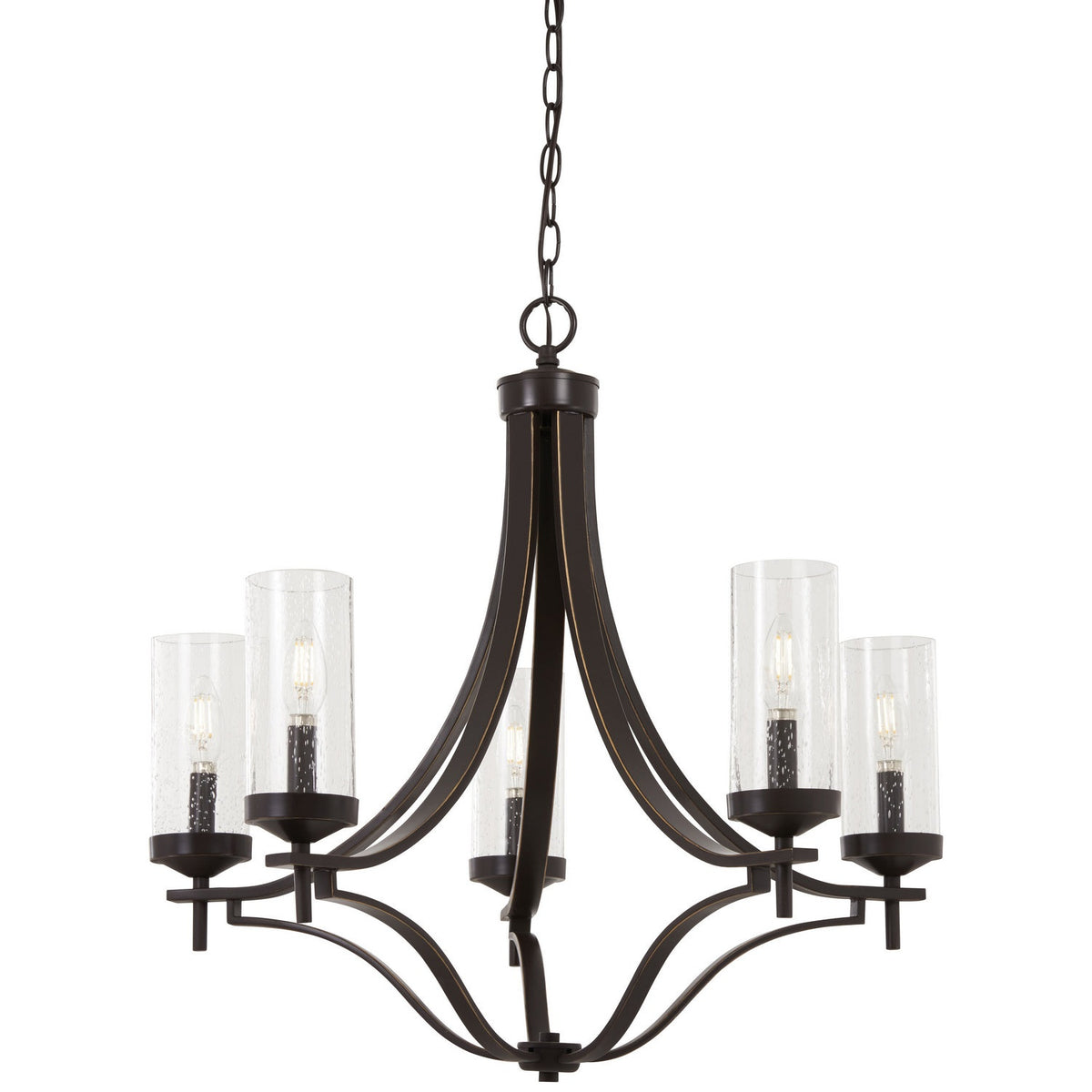Minka-Lavery - 4655-579 - Five Light Chandelier - Elyton - Downton Bronze With Gold Highl