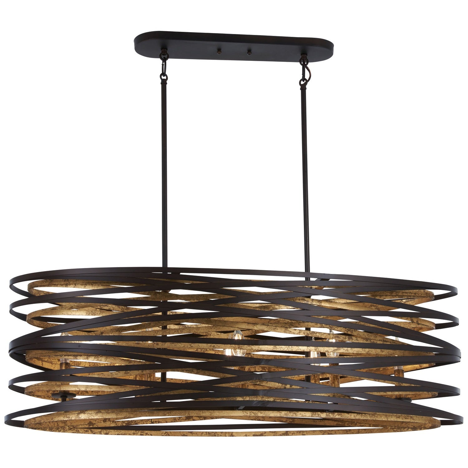 Minka-Lavery - 4676-111 - Eight Light Island Pendant - Vortic Flow - Dark Bronze W/Mosaic Gold Inte