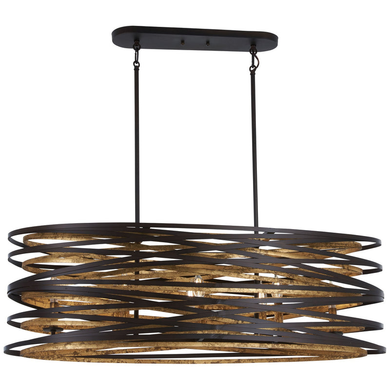 Minka-Lavery - 4676-111 - Eight Light Island Pendant - Vortic Flow - Dark Bronze W/Mosaic Gold Inte