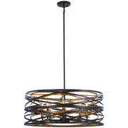 Minka-Lavery - 4678-111 - Eight Light Pendant - Vortic Flow - Dark Bronze W/Mosaic Gold Inte