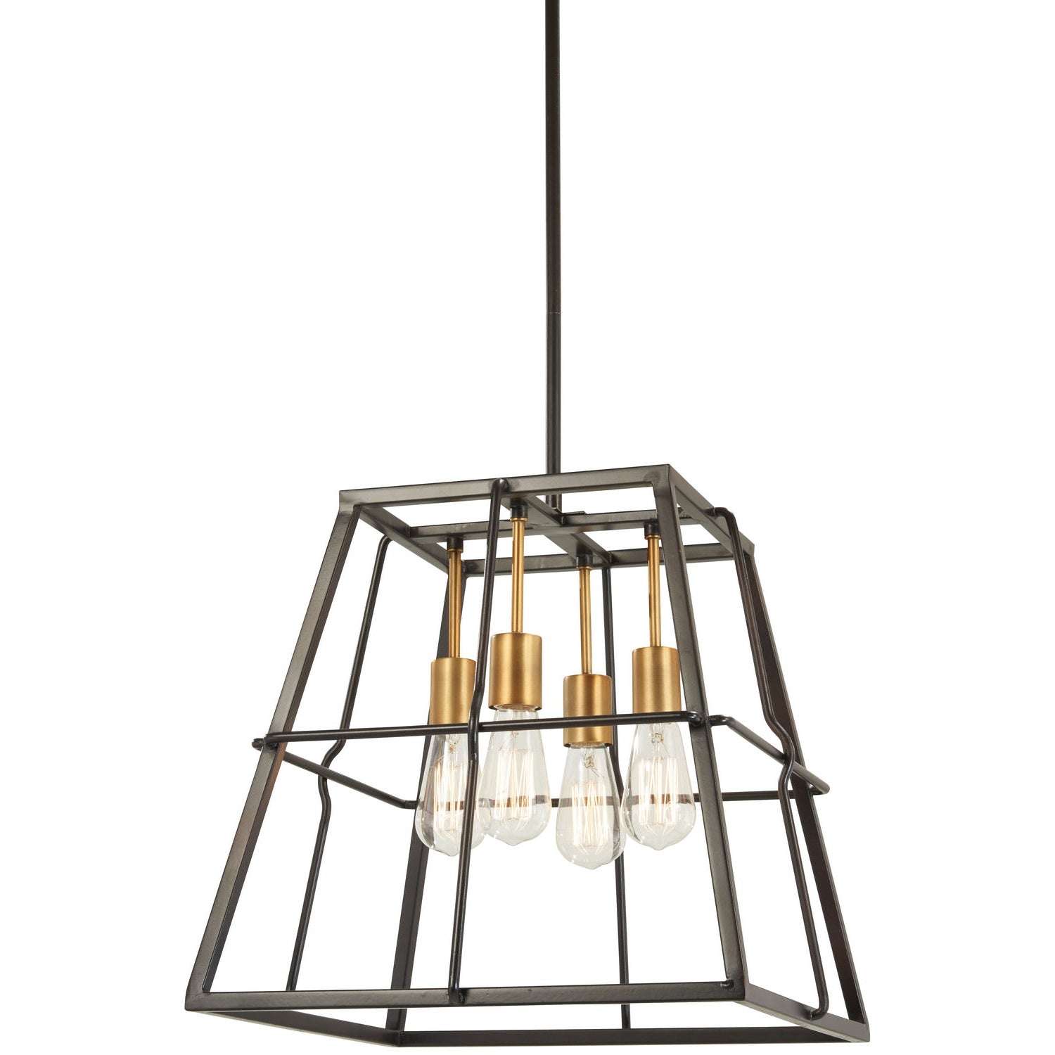 Minka-Lavery - 4763-416 - Four Light Pendant - Keeley Calle - Painted Bronze W/Natural Brush