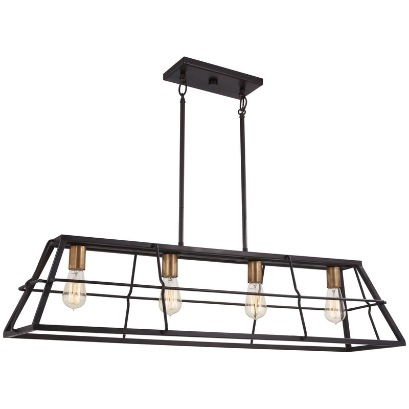 Minka-Lavery - 4764-416 - Four Light Island Pendant - Keeley Calle - Painted Bronze W/Natural Brush
