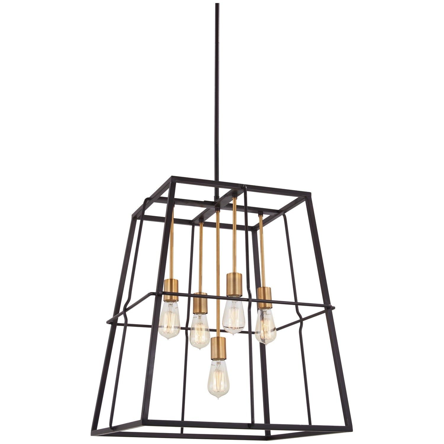 Minka-Lavery - 4765-416 - Five Light Pendant - Keeley Calle - Painted Bronze W/Natural Brush