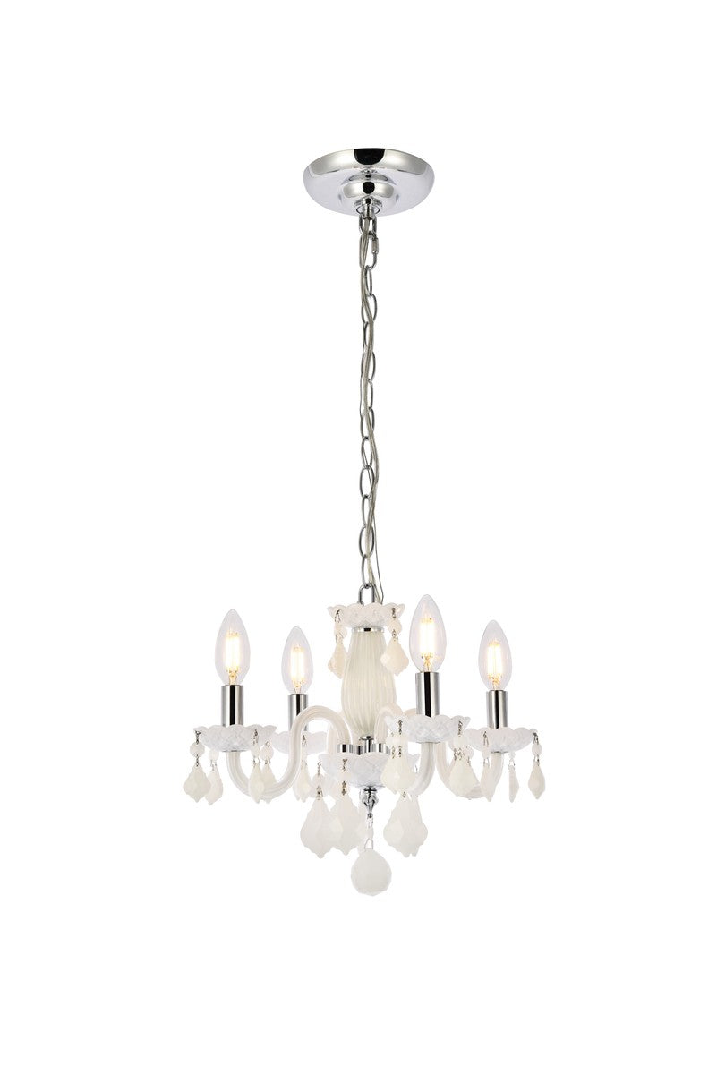 Elegant Lighting - V7804D15WH-WH/RC - Four Light Pendant - Rococo - white