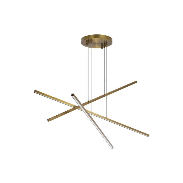 Visual Comfort Modern - 700LSESN3R-LED930 - LED Linear Chandelier - Essence Trio - Aged Brass