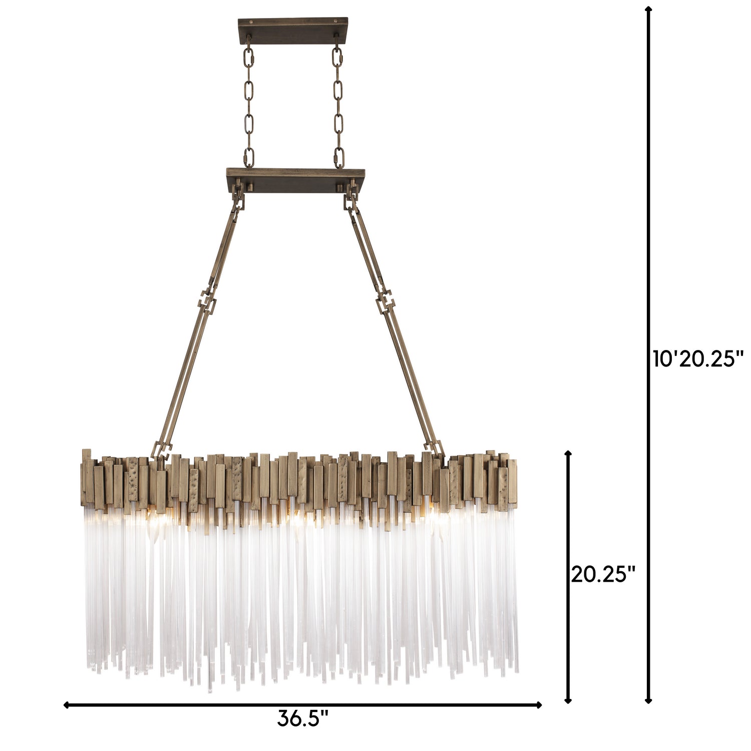 Varaluz - 309N06HG - Six Light Linear Pendant - Matrix - Havana Gold