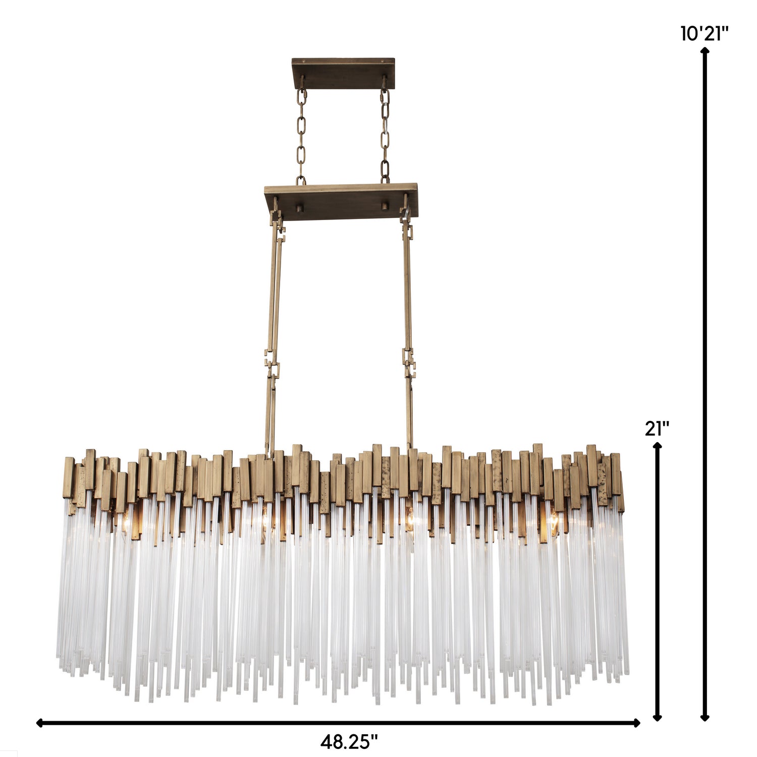 Varaluz - 309N08HG - Eight Light Linear Pendant - Matrix - Havana Gold