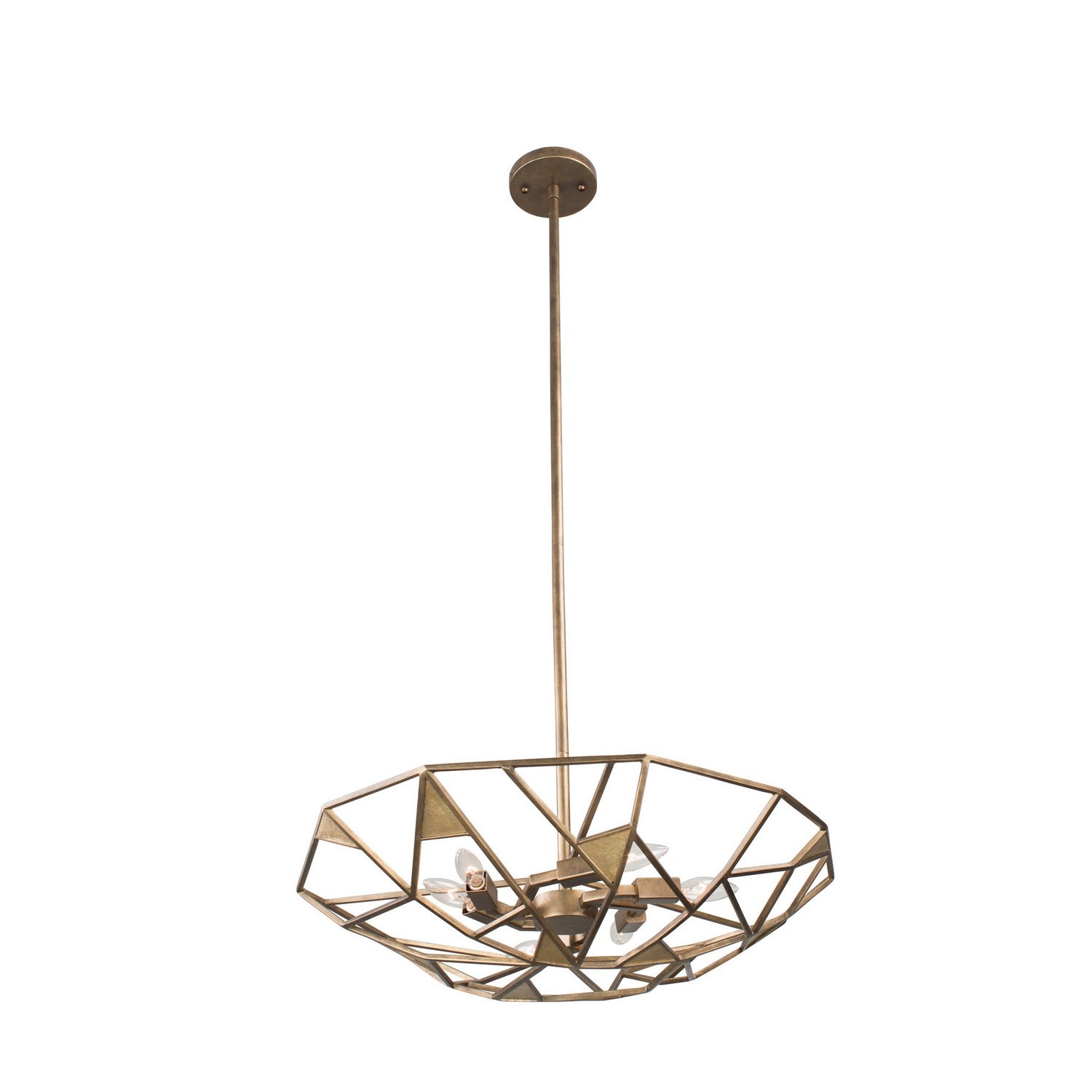 Kalco - 504752PAB - Eight Light Pendant - Esmeralda - Pearlized Antique Brass