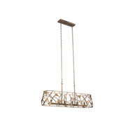 Kalco - 504760PAB - Six Light Island Pendant - Esmeralda - Pearlized Antique Brass