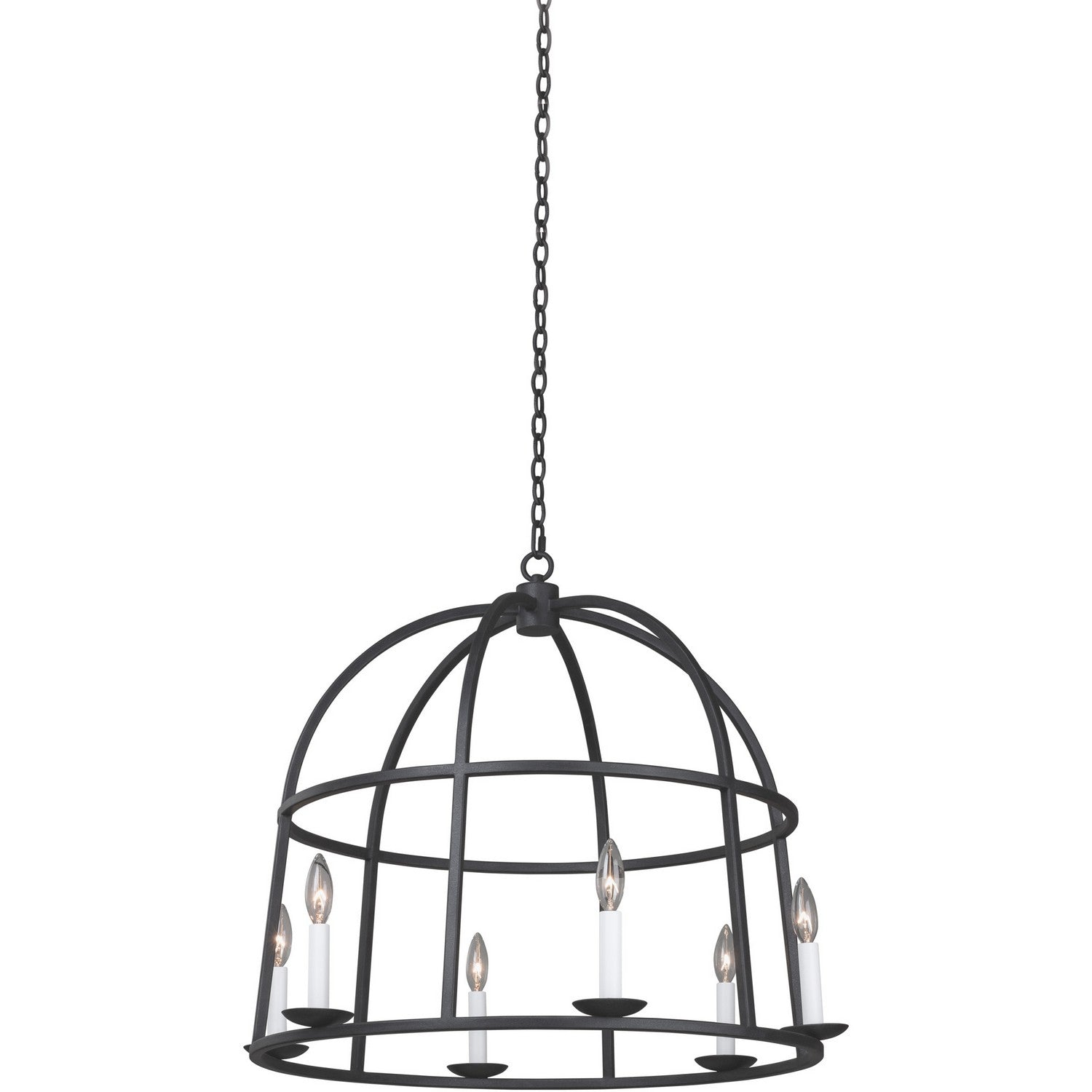 Kalco - 506952BI - Six Light Pendant - Wickenburg - Black Iron