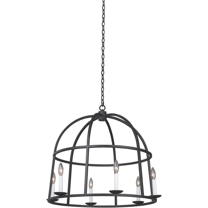 Kalco - 506952BI - Six Light Pendant - Wickenburg - Black Iron