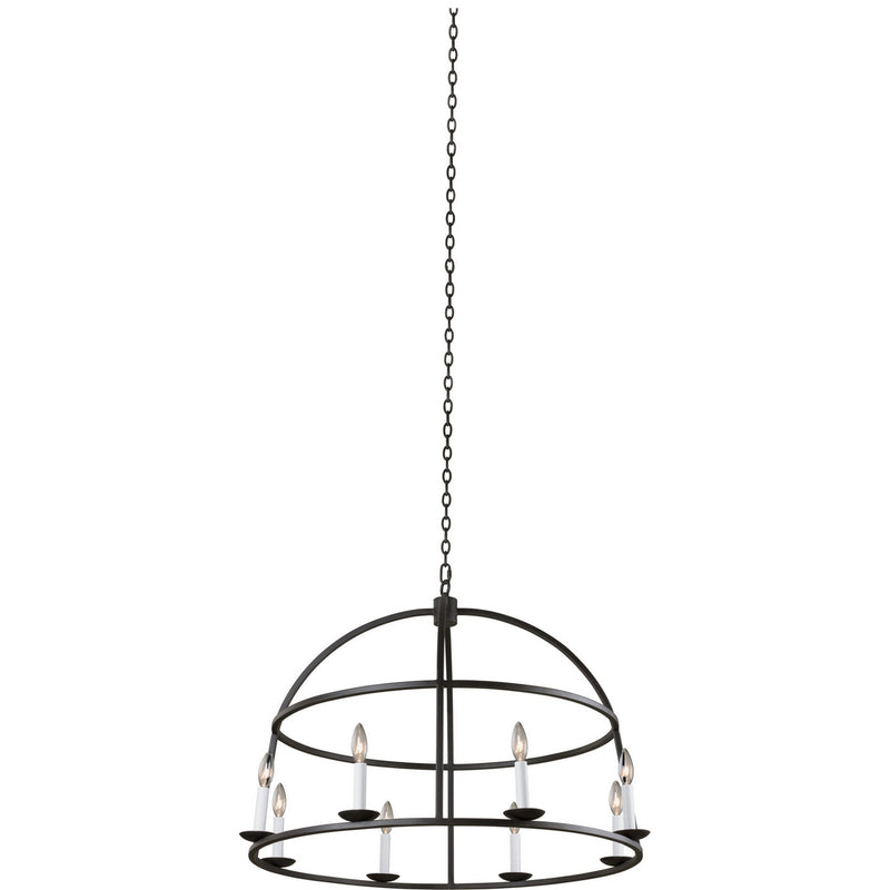 Kalco - 506953BI - Eight Light Pendant - Wickenburg - Black Iron
