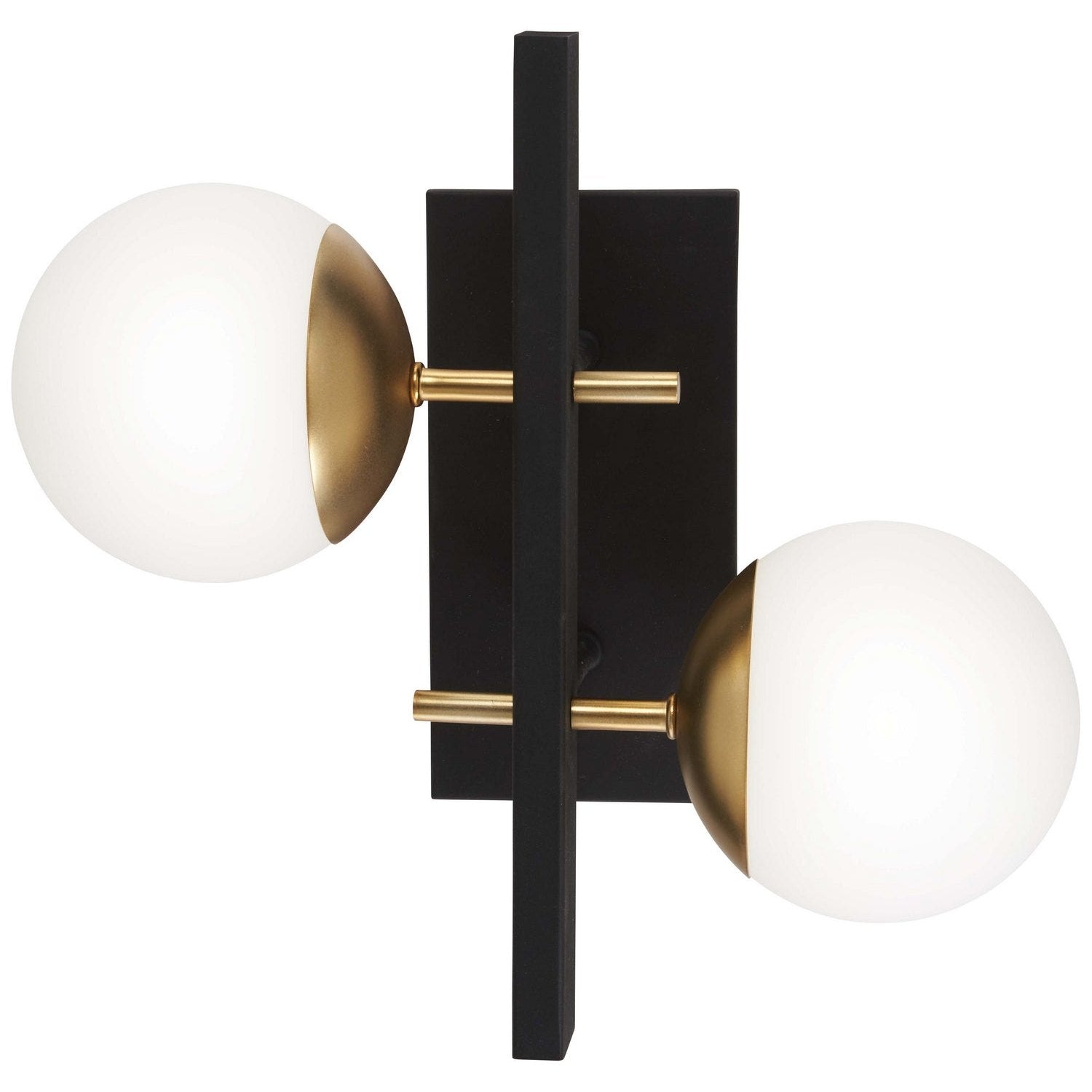 George Kovacs - P1351-618 - Two Light Wall Mount - Alluria - Weathered Black W/Autumn Gold
