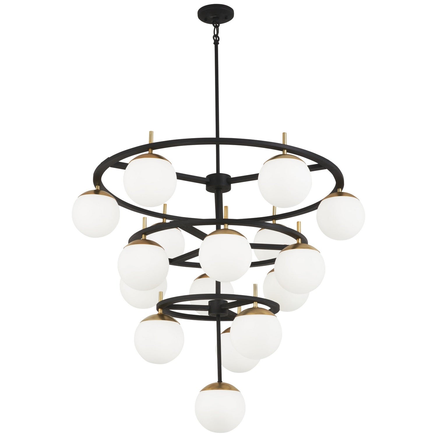 George Kovacs - P1359-618 - 16 Light Chandelier - Alluria - Weathered Black W/Autumn Gold
