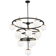George Kovacs - P1359-618 - 16 Light Chandelier - Alluria - Weathered Black W/Autumn Gold