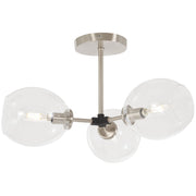 George Kovacs - P1363-619 - Three Light Semi Flush Mount - Nexpo - Brushed Nickel W/Black Accents