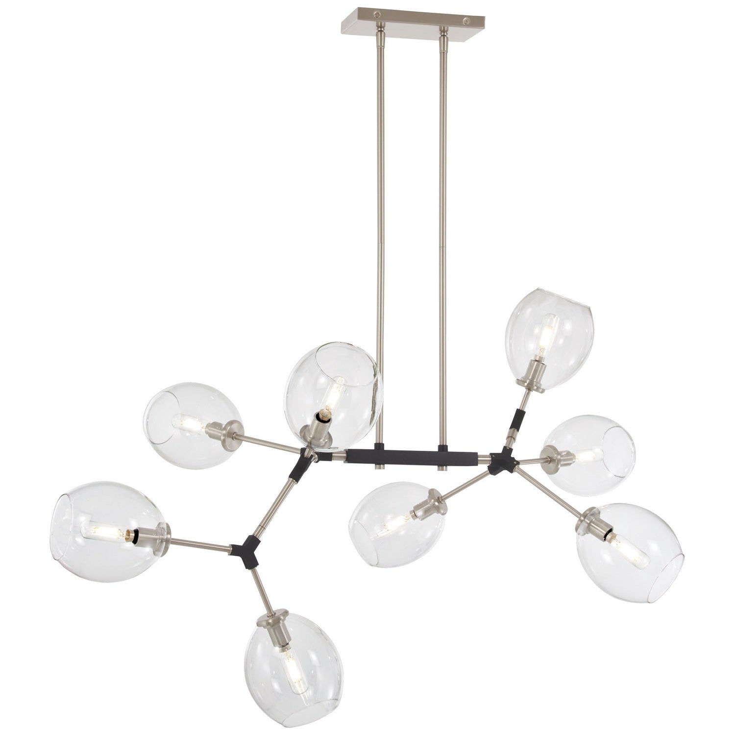 George Kovacs - P1368-619 - Eight Light Chandelier - Nexpo - Brushed Nickel W/Black Accents