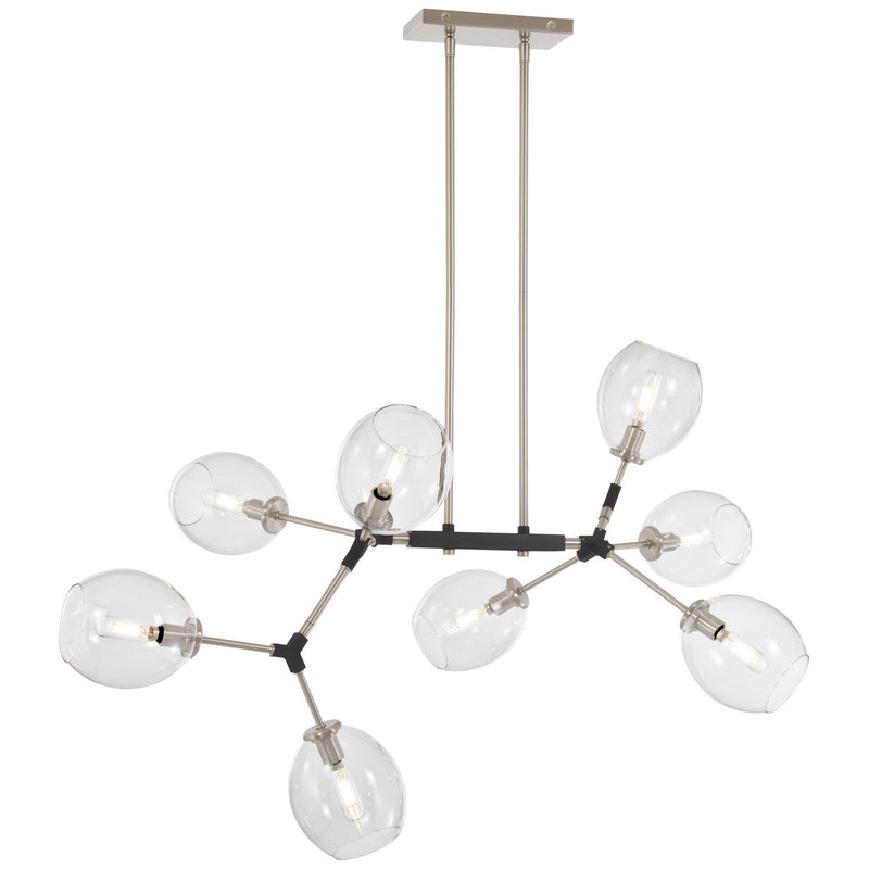 George Kovacs - P1368-619 - Eight Light Chandelier - Nexpo - Brushed Nickel W/Black Accents