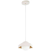 George Kovacs - P1390-044G-L - LED Mini Pendant - Five-O - Textured White W/Gold Leaf