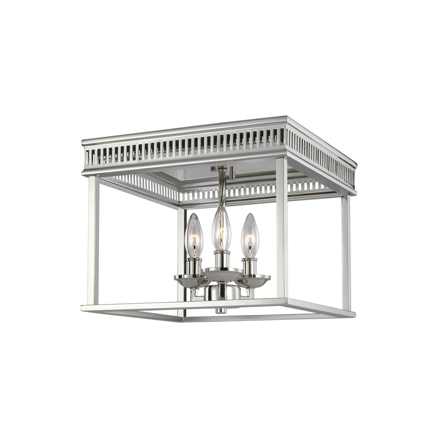 Visual Comfort Studio - FM521PN - Three Light Flush Mount - Woodruff - Polished Nickel