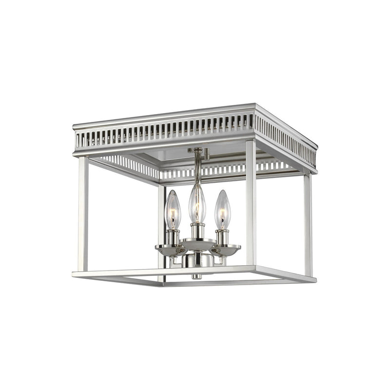 Visual Comfort Studio - FM521PN - Three Light Flush Mount - Woodruff - Polished Nickel