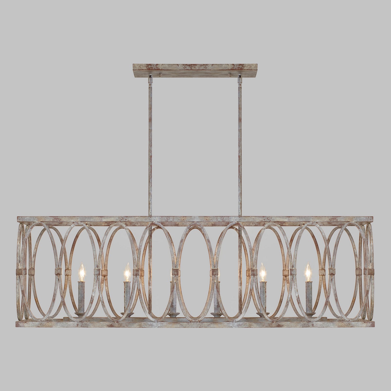 Visual Comfort Studio - F3224/6DA - Six Light Linear Chandelier - Patrice - Deep Abyss