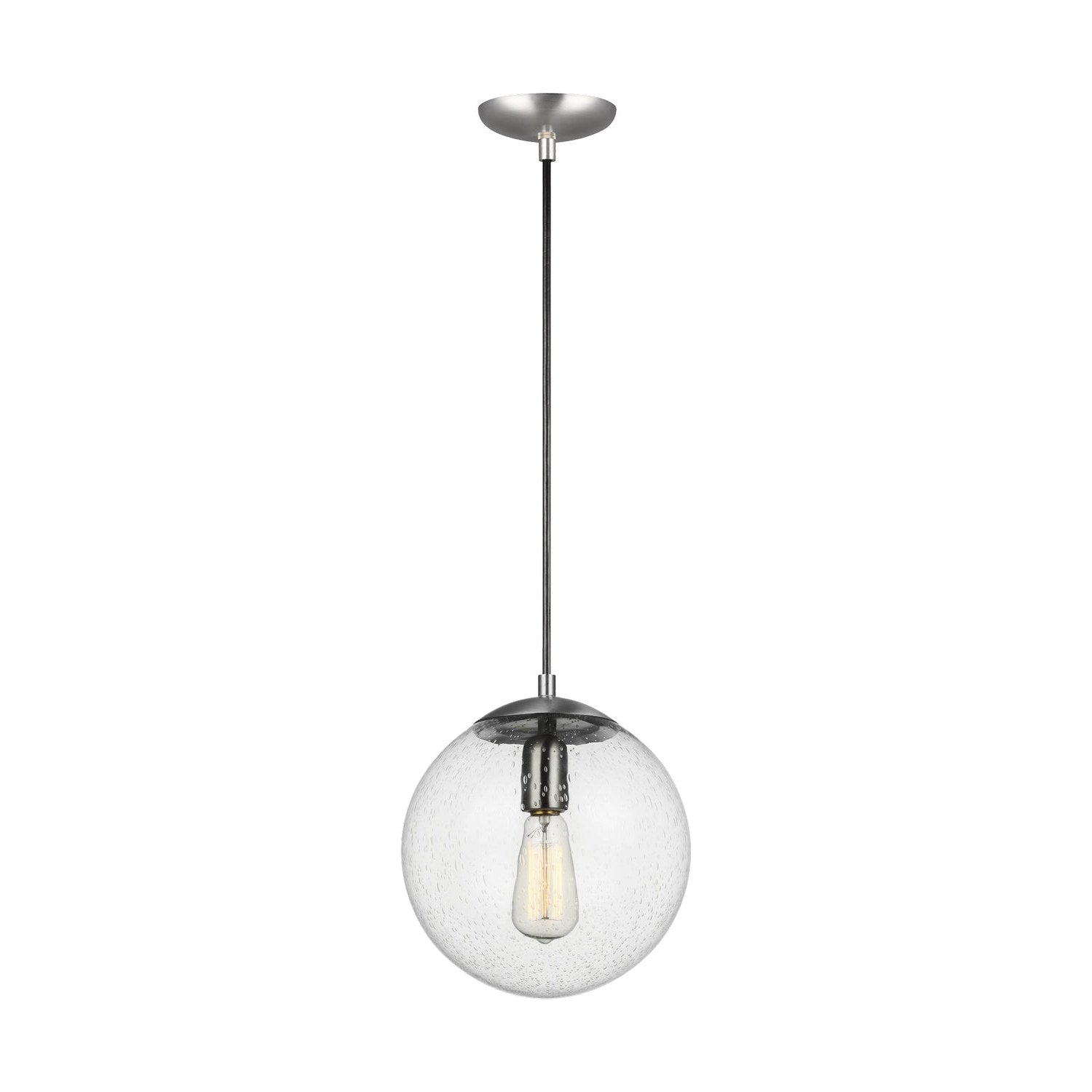 Visual Comfort Studio - 6601801-04 - One Light Pendant - Leo - Hanging Globe - Satin Aluminum