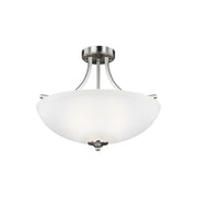 Generation Lighting - 7716503-962 - Three Light Semi-Flush Convertible Pendant - Geary - Brushed Nickel