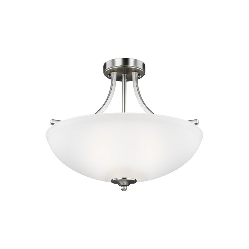 Generation Lighting - 7716503-962 - Three Light Semi-Flush Convertible Pendant - Geary - Brushed Nickel