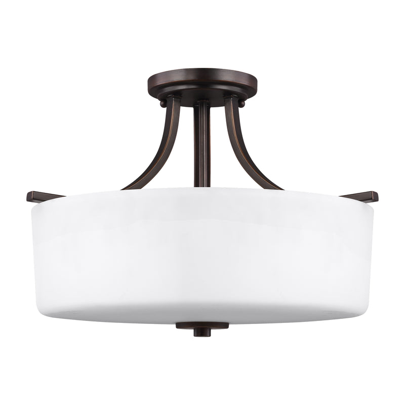 Generation Lighting - 7728803-710 - Three Light Semi-Flush Mount - Canfield - Bronze