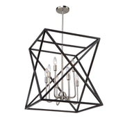 Artcraft - AC11042 - Eight Light Chandelier - Elements - Black & Polished Nickel