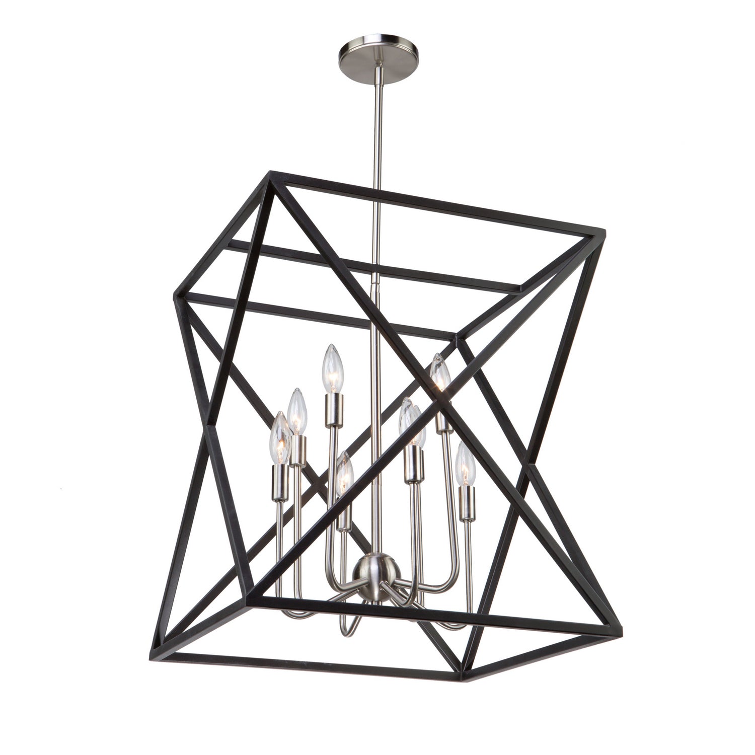Artcraft - AC11042 - Eight Light Chandelier - Elements - Black & Polished Nickel