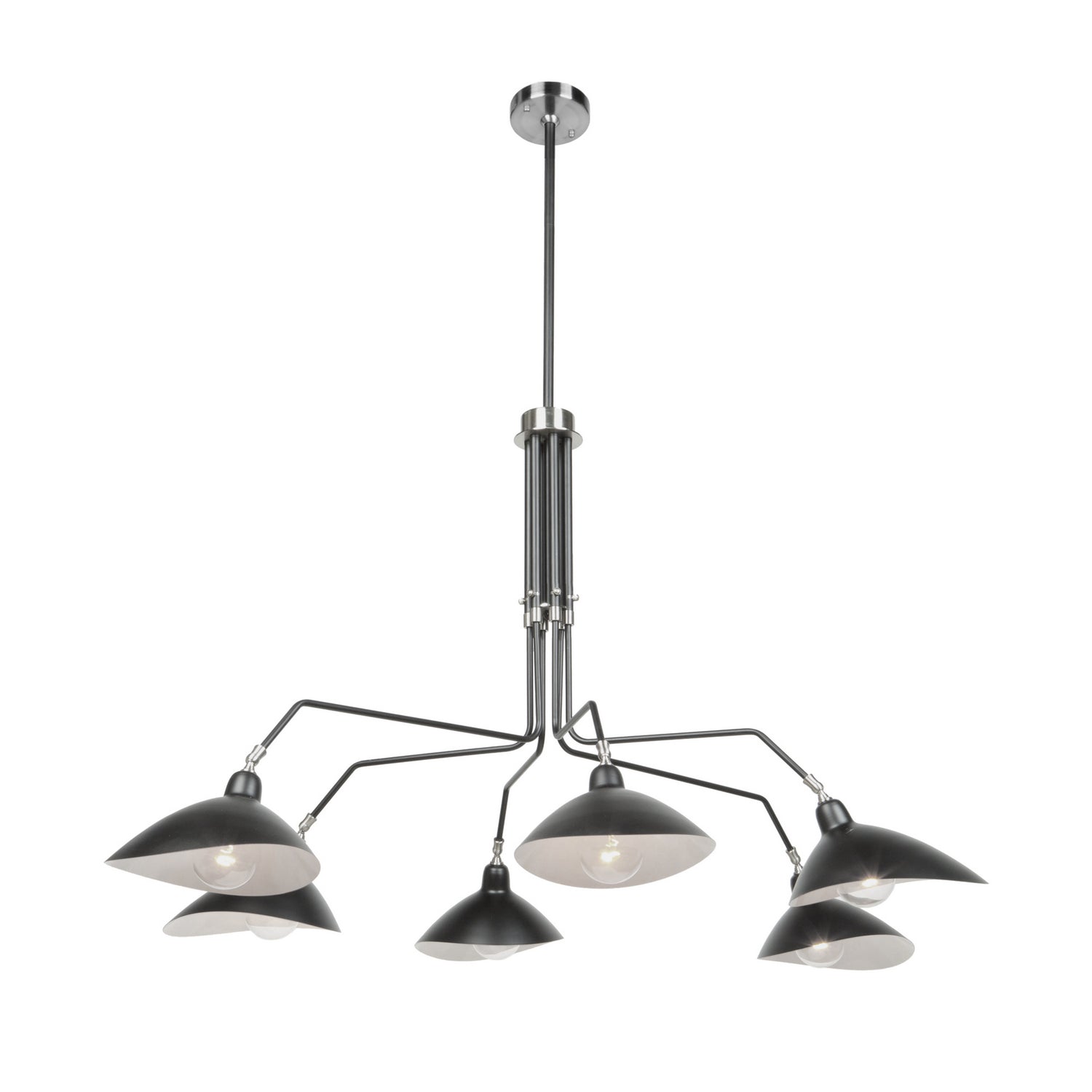 Artcraft - AC11216 - Six Light Chandelier - Nero - Black/White Interior