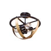 Artcraft - AC11233 - Three Light Semi Flush Mount - Capri - Dark Bronze & Satin Brass