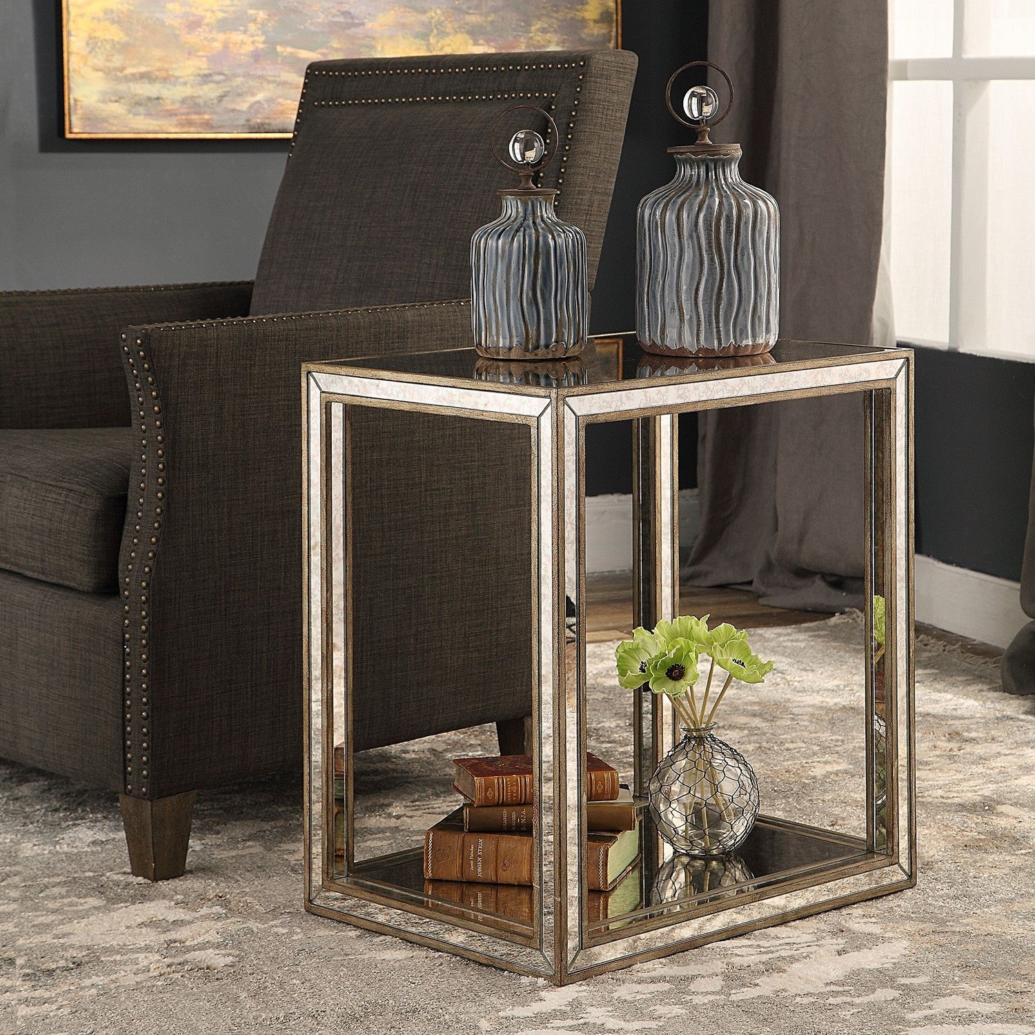 Uttermost - 24858 - End Table - Julie - Burnished Antique Gold